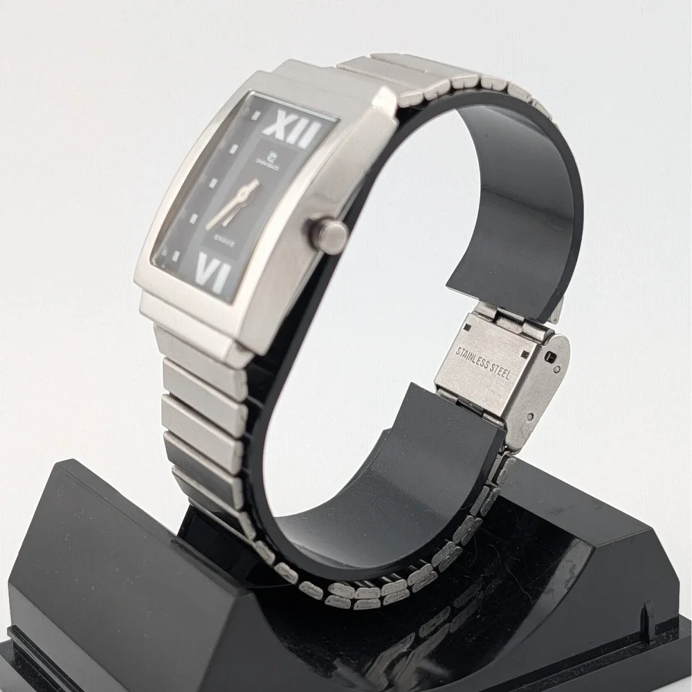 Dom Baiz Snake Watch Mens Silver Stainless Steel Italian Design 0981 Date Window